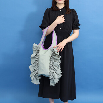 配色 フリルトートバッグ A4対応 定番 SMIRNASLI サミールナスリ 送料無料 即日発送-27