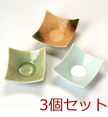 石目調 角型小付 中 青白磁 ビードロ灰釉 伊賀織部 日本製 3セット 送料無料-9