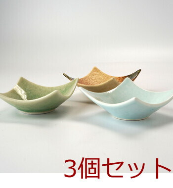 石目調 角型小付 中 青白磁 ビードロ灰釉 伊賀織部 日本製 3セット 送料無料-10