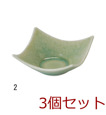 石目調 角型小付 中 青白磁 ビードロ灰釉 伊賀織部 日本製 3セット 送料無料-3