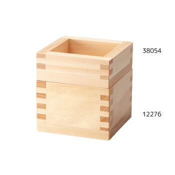 スタッキング檜 1 2合桝 塗装付 黒 3個セット 送料無料-4