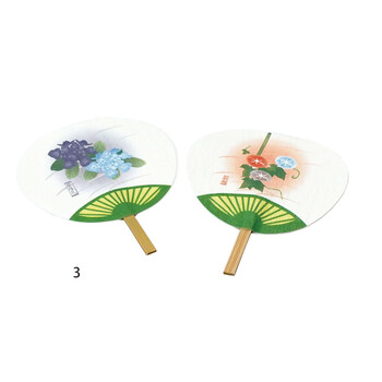 飾りミニうちわ 両面PPラミ 3柄 50枚入 送料無料-2