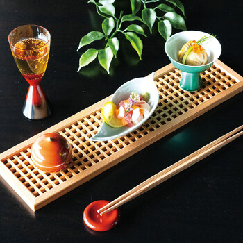 杉 細目格子 前菜皿 日本製 送料無料-2