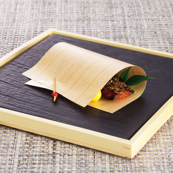 両面ラミ 経木柄敷紙 100枚入 18×12.5cm角 キッチン 日本製 2セット 送料無料-2