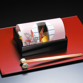 新 長方料理箱 溜塗 送料無料-2