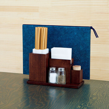 SC 木製ナプキン&メニュースタンド ブラウン ナチュラル 送料無料-5