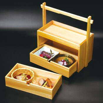 入荷予定　桧 引き出し弁当箱 日本製 送料無料-1
