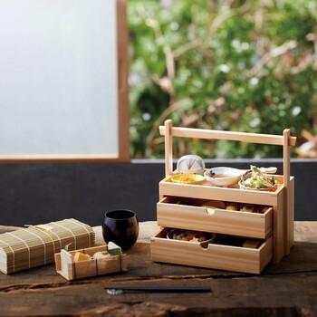 入荷予定　桧 引き出し弁当箱 日本製 送料無料-3