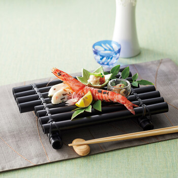 竹端材筏盛 黒塗ツヤ消し 小 日本製 送料無料-1