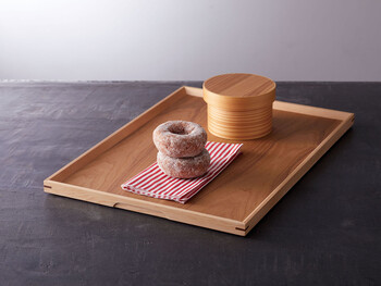 木製ノンスリップ マルチトレイ ブラウン 中 送料無料-1