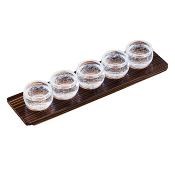 利き酒トレイ 焼杉 5穴 日本製 送料無料-1