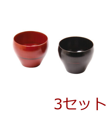 木製つぼみ珍味入 根来 曙 3セット 送料無料-1