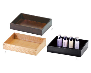 木製 WM アメニティボックス ブラウン ブラック インテリア 室内備品 日本製 送料無料-2