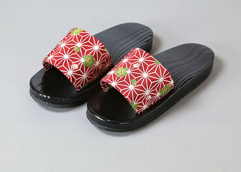 黒塗下駄 さくら麻の葉 縞 男性用 女性用 サンダル エクステリア雑貨 店舗備品 送料無料-2