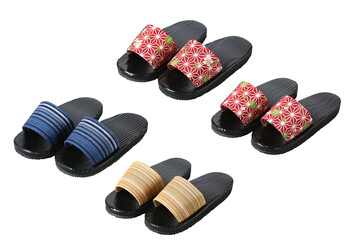 黒塗下駄 さくら麻の葉 縞 男性用 女性用 サンダル エクステリア雑貨 店舗備品 送料無料-5