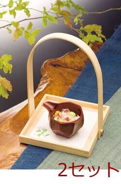 木製片口珍味入 曙 根来 和食器 2セット 送料無料-4