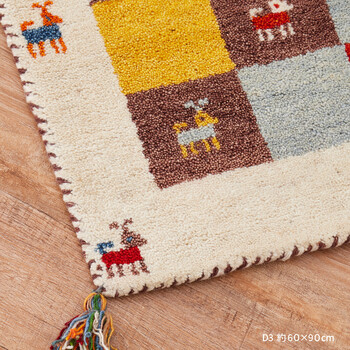 ラグ ギャッべ ラグ マット 約70×120cm GABBEH D3 羊毛 手織り 送料無料-1