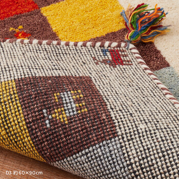 ラグ ギャッべ ラグ マット 約70×120cm GABBEH D3 羊毛 手織り 送料無料-4