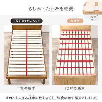 頑丈な造りの天然木すのこベッド　ミドルベッドMB 5916S LBR 送料無料-12