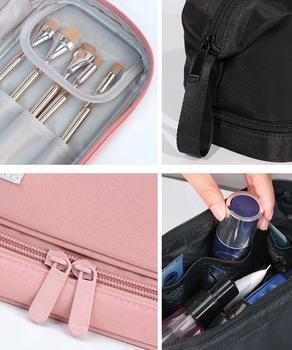 自立 化粧ポーチ 二段コスメポーチ 送料無料 即日発送-3