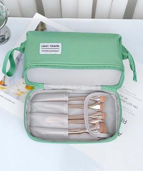 自立 化粧ポーチ 二段コスメポーチ 送料無料 即日発送-6