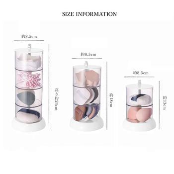 パフ収納 360度回転パフケース クリア 送料無料 即日発送-2