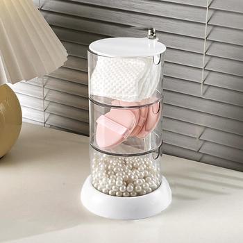 パフ収納 360度回転パフケース クリア 送料無料 即日発送-4