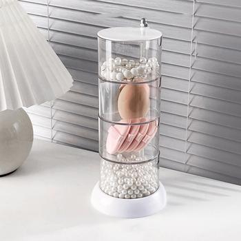 パフ収納 360度回転パフケース クリア 送料無料 即日発送-5