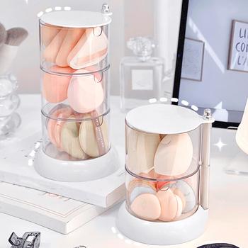 パフ収納 360度回転パフケース クリア 送料無料 即日発送-8