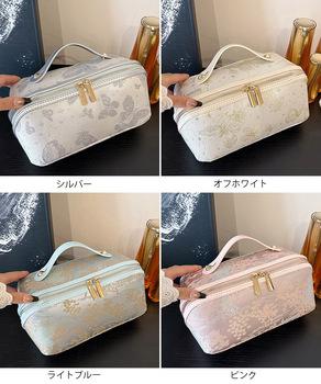 刺しゅう入りメイクポーチ横型コスメバッグ 送料無料 即日発送-1