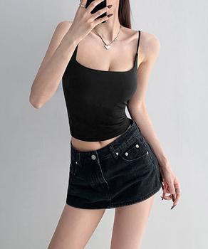 レース切替キャミソールカップ付きインナー インナーキャミソールレディース スクエアネック 送料無料 即日発送-2