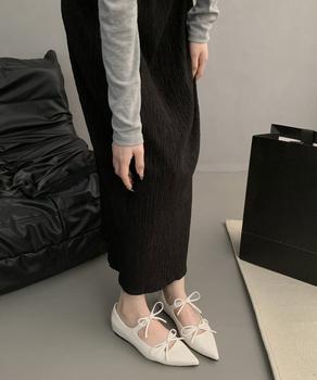 ダブルリボンパンプス美脚ポインテッドトゥ 送料無料 即日発送-5