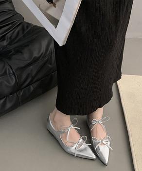 ダブルリボンパンプス美脚ポインテッドトゥ 送料無料 即日発送-7