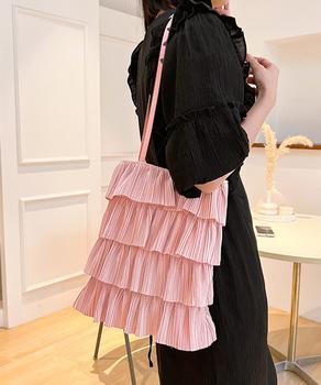 フリルトートバッグ レディース 肩掛け鞄 送料無料 即日発送-5