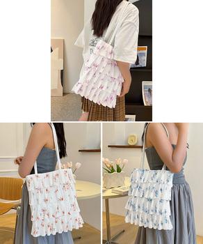 フリルトートバッグ レディース 肩掛け鞄 送料無料 即日発送-6