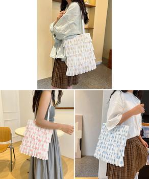 フリルトートバッグ レディース 肩掛け鞄 送料無料 即日発送-7