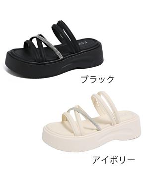 厚底サンダル クロスストラップ夏靴 軽量 送料無料 即日発送-1