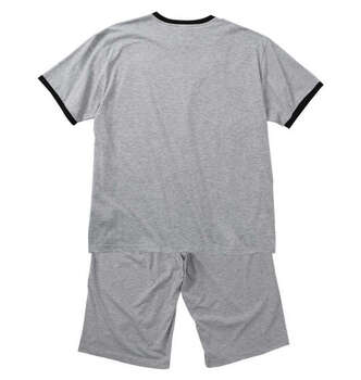 大きいサイズ PEANUTS 天竺リンガー半袖Tシャツ+ハーフパンツ 3L 4L 5L 6L 8L ライトグレー ラッピング可 送料無料 即日発送-1