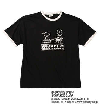 大きいサイズ PEANUTS 天竺リンガー半袖Tシャツ+ハーフパンツ 3L 4L 5L 6L 8L ブラック ラッピング可 送料無料 即日発送-3