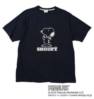 大きいサイズ PEANUTS 天竺ラグラン半袖Tシャツ+ハーフパンツ 3L 4L 5L 6L 8L ネイビー ラッピング可 送料無料 即日発送-3