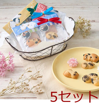 ねこクッキー おひるねにゃんこはバタークッキーの香り ２個入セットＢ 5セット 送料無料-1