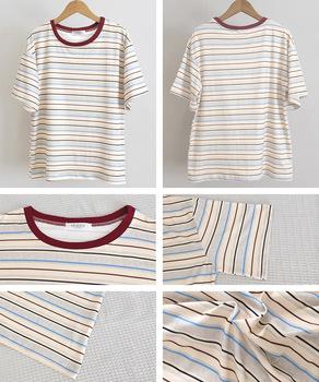 マルチボーダーTシャツ 半袖カットソー夏 送料無料 即日発送-9