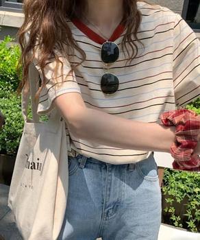 マルチボーダーTシャツ 半袖カットソー夏 送料無料 即日発送-7