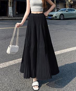 シフォンスカート ロングプリーツスカート 送料無料 即日発送-2