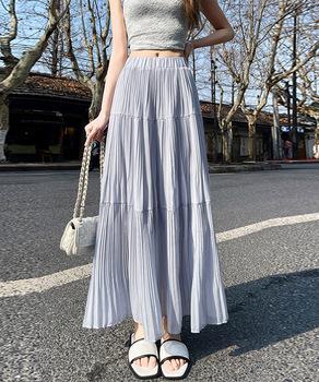 シフォンスカート ロングプリーツスカート 送料無料 即日発送-6