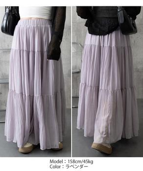 シフォンスカート ロングプリーツスカート 送料無料 即日発送-8