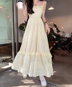 キャミワンピース ティアードワンピロング 送料無料 即日発送-1