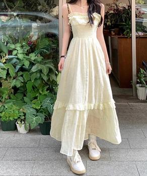 キャミワンピース ティアードワンピロング 送料無料 即日発送-2