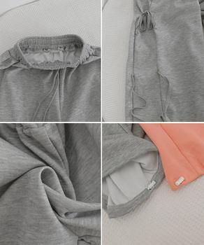 スウェットパンツサイドリボンワイドパンツ 送料無料 即日発送-9