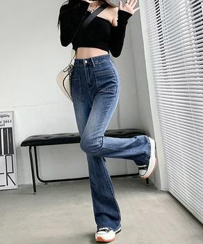 セミフレアデニムパンツ レディース 送料無料 即日発送-3